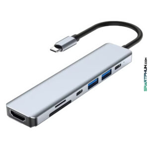 Hub USB-C 7 en 1 HDMI, USB-C, USB 3.0, USB 3.0 carte SD...